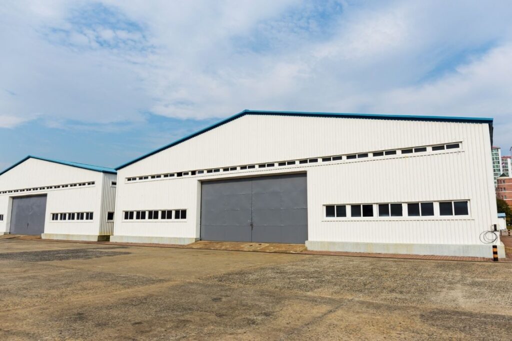 commercial garage with garage door closed